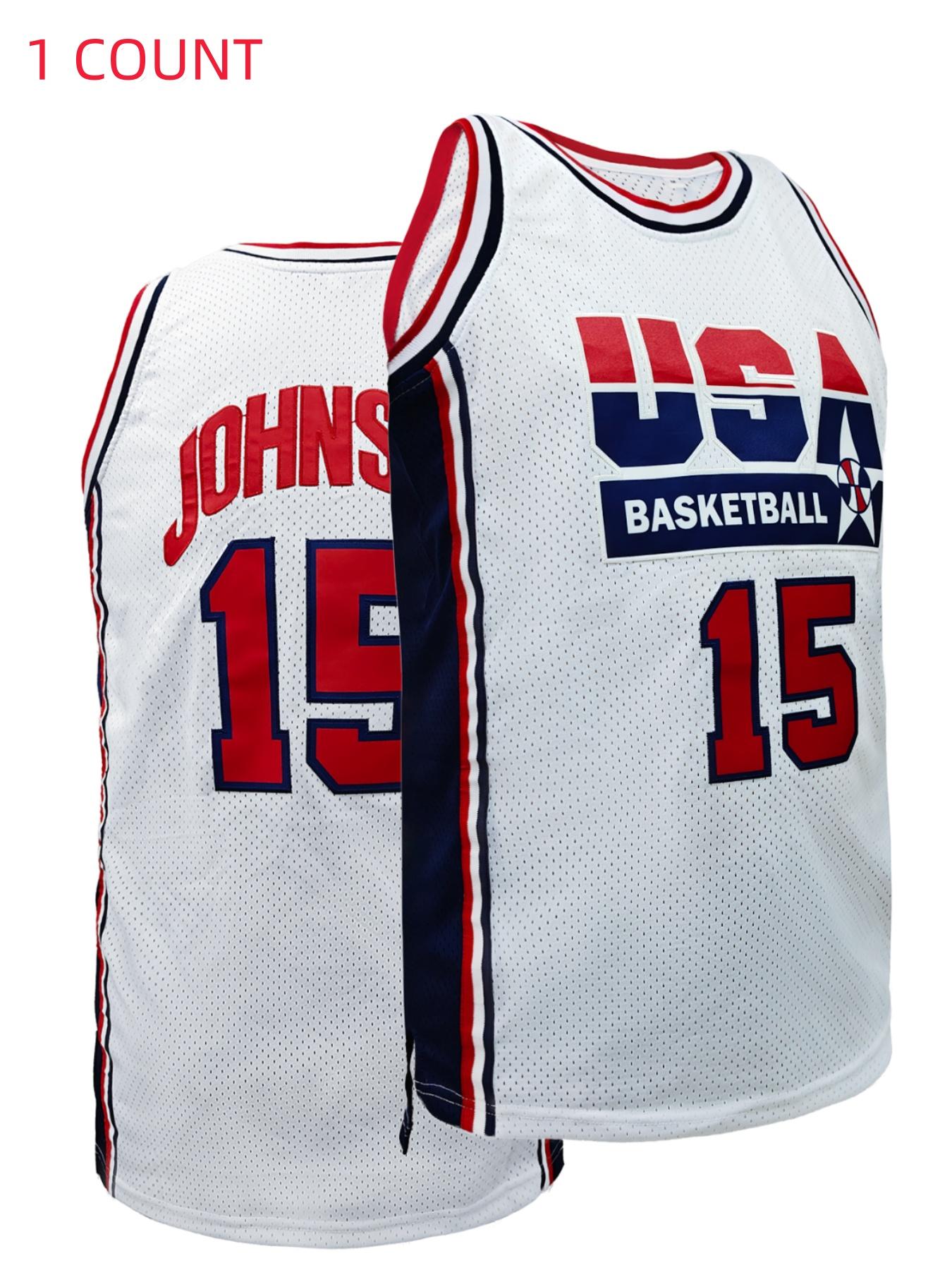 Men's Basketball Jersey, Breathable Round Neck Sportswear, Sleeveless Boys Training Uniform, Team T-shirt, Fashion Top, Apparel Jersey