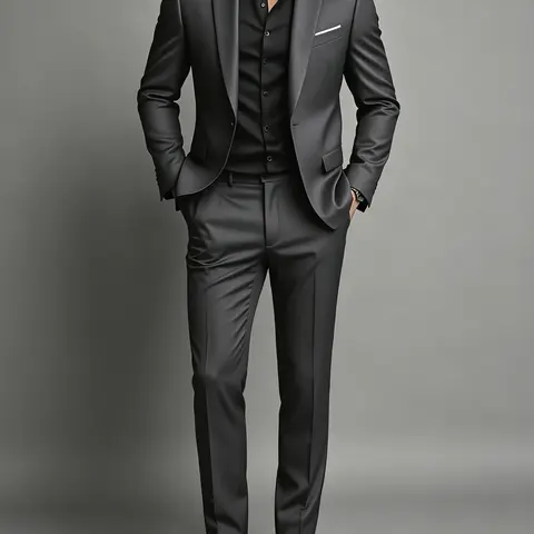 Men'S Formal Two-Piece Set, Single Button Blazer and Pants, Suitable for Interviews, Business Professional Occasions, and Daily Casual Parties, Business Formal Wear