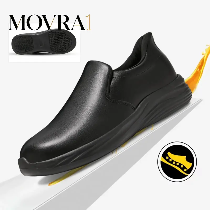 MOVRA1 Enhanced wide-toe chef work shoes,-proof and waterproof design, more-resistant,-on, affordable work shoes,with reflective strips, comfortable, easy to clean, suitable, care, gardening, and catering work