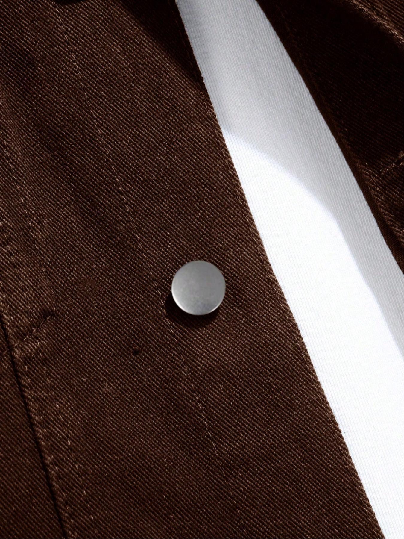 Men's Solid Color Button Front Jacket, Casual Fashion Comfy Long Sleeve Outerwear for Daily Outdoor Wear, Men Clothing for Spring Fall, Coats