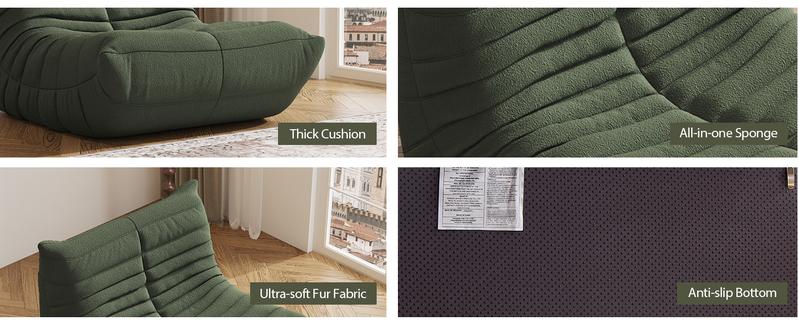 Bean Bag Chair, Fireside Chair, Large Bean Bag Chair for Adults, Bean Bag Chairs for Teens with High-Resilience Foam, Non-Slip Base Floor Lounge Sofa,Living Room (Green, Single)