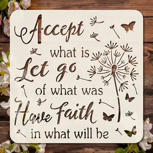 Inspirational Stencil Template, 5.9x5.9 Inches, Dandelion & Butterfly Design, Ideal for Wall Art, DIY Crafts, Home Decor, Reusable