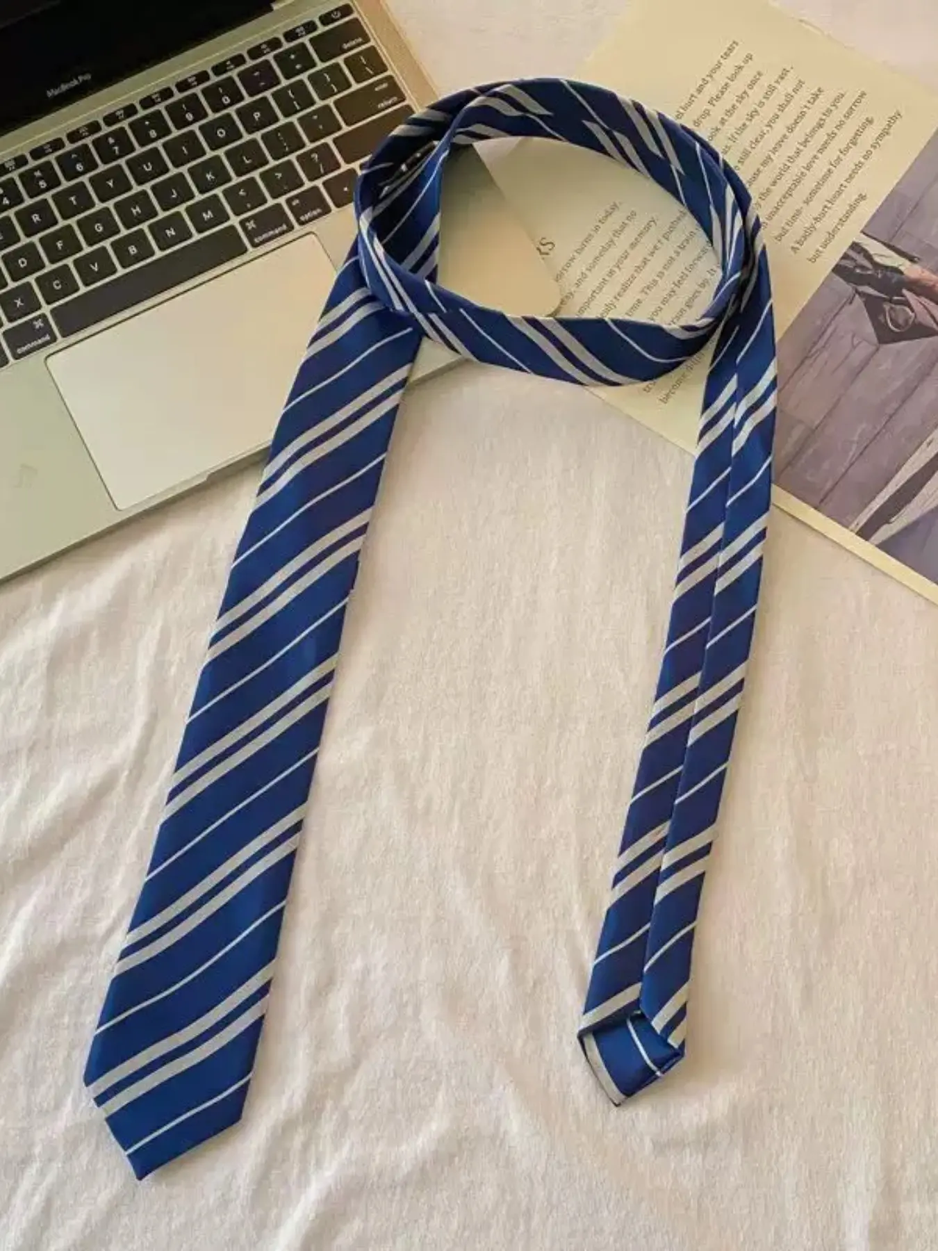 Jk Academy Style Handmade Dk Tie Unisex, Fashion Blue Stripes Waist Accessory, Ideal for Students Cosplay Shirt Pairing