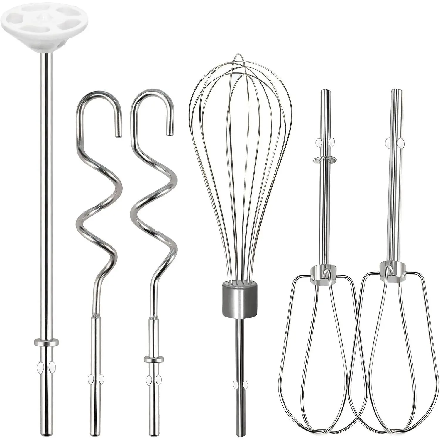 Hand Mixer Beater Attachments for KitchenAid Set of 6 | Including Turbo Beater, Pro Whisk, Dough Hooks, Blending Rod Compatible with KHM512 KHM6118 KHM7210 KHM926