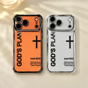 Faith-Inspired God's Plan Bible Verse Protective Cellphone Case - Transparent/Metallic Shell, Handheld Cover for iPhone 11-17 Plus Pro Max, Religious Gift Mobile Device Accessory