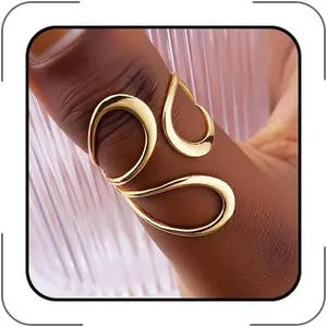 CSIYANJRY99 Gold Rings for Women Non Tarnish Adjustable Thumb Ring for Women Finger Ring Chunky Gold Silver Rings Anillos Para Mujer Stainless Steel New Year Anniversary Birthday Jewelry