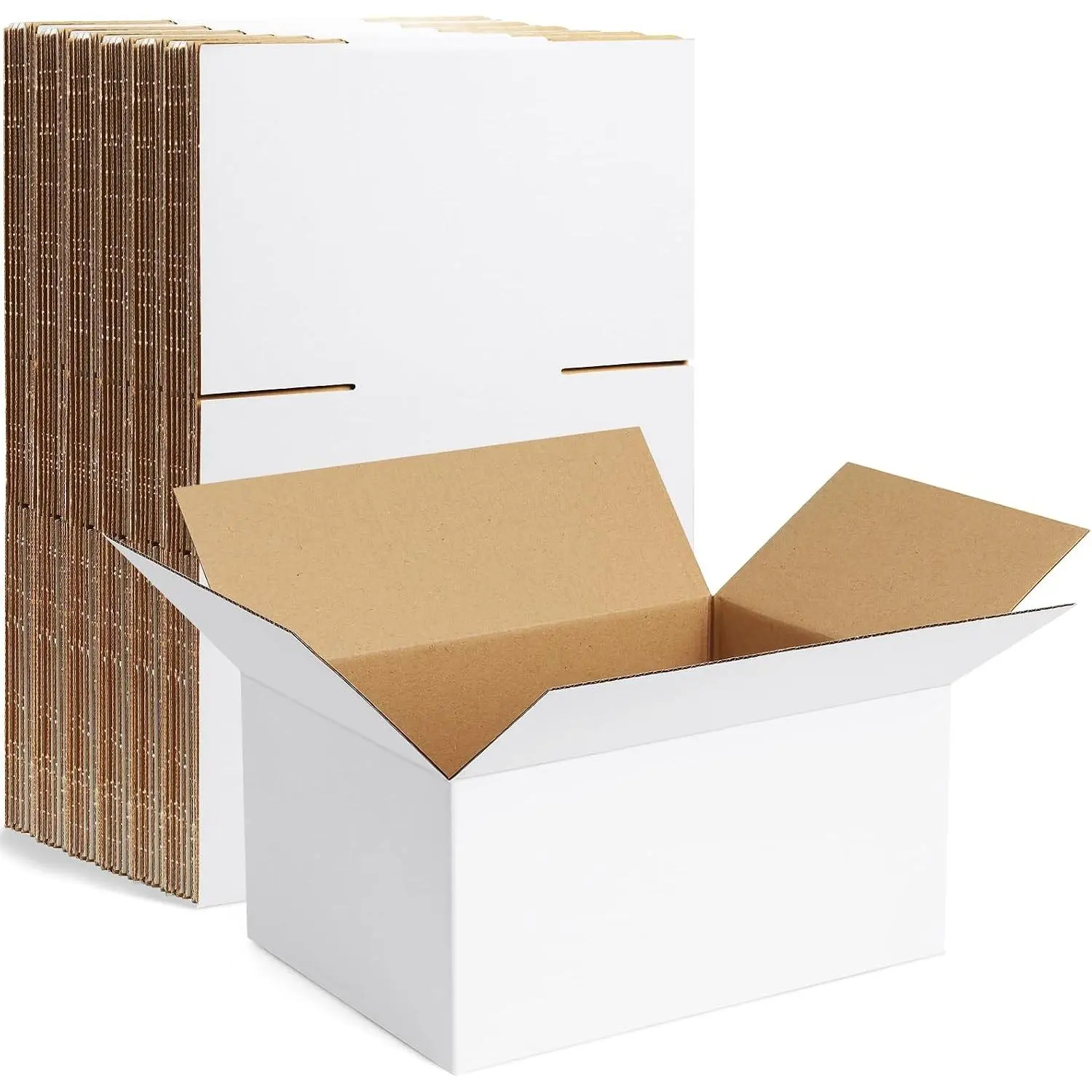 10 Pack 8x6x4 Inch Small Shipping Boxes White Corrugated Cardboard Boxes Mailer for Small Business, Mailing Boxes for Packaging Bulk