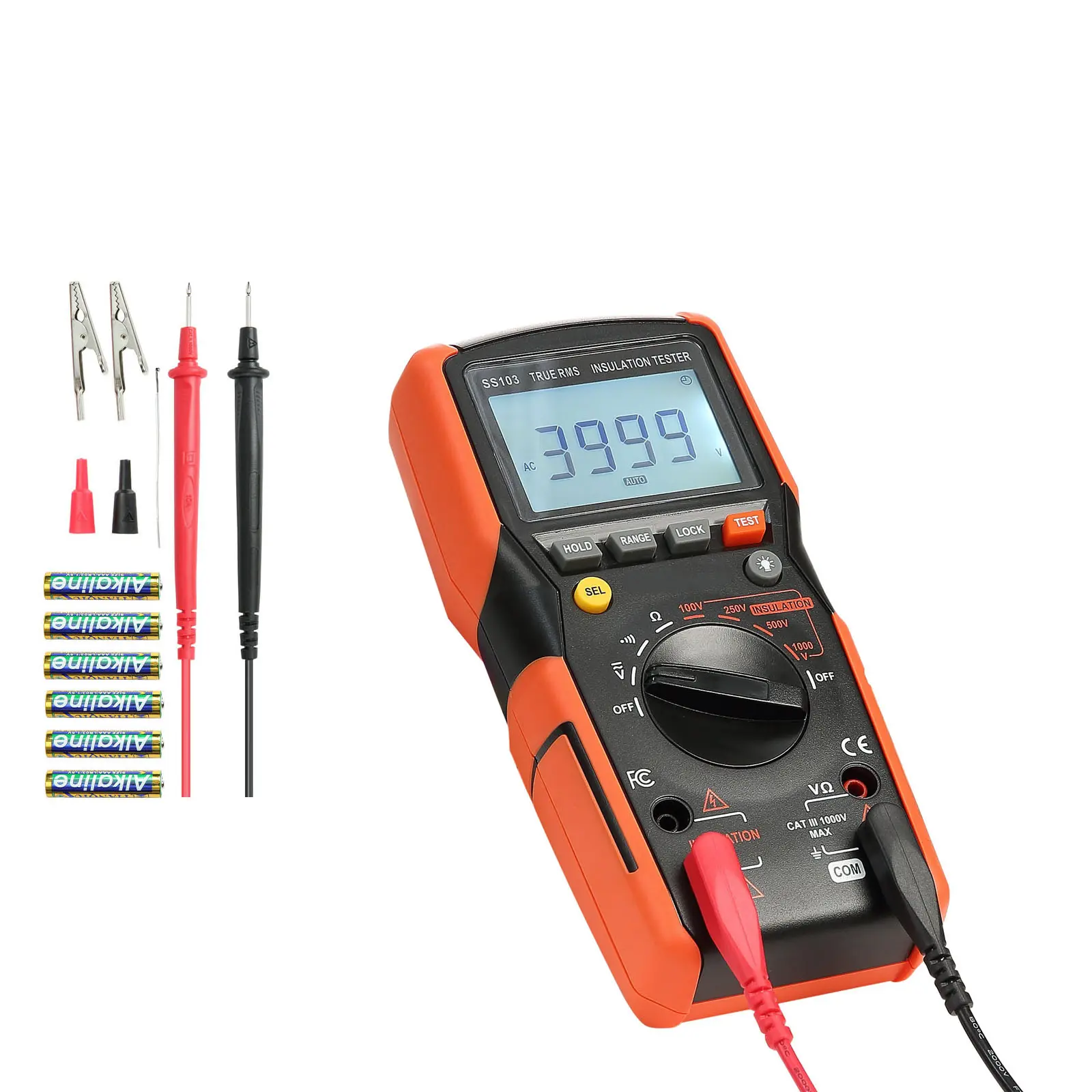 TRMS Digital Multimeter with Test Leads - 4000-Count Voltmeter-Ohmmeter, 1000V AC/DC Voltage Tester with Switchable Auto-Manual Range for Voltage, Resistance, Continuity Checks
