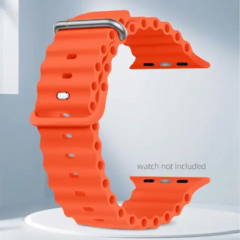 Ocean Band Compatible with Apple Watch Ultra, Fits 49mm/46mm/45mm/44mm/42mm, Adjustable Silicone Sport Strap, Smart Watch Straps, Iwatch Series 1-11/se, Smartwatch Strap, Smart Watch Accessories, Smart Wearable Accessory (Band Only)