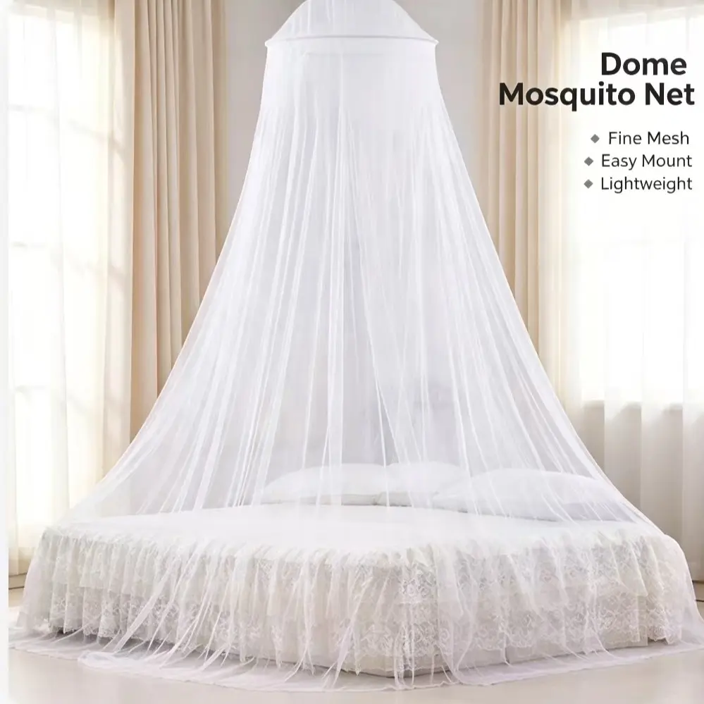 Princess Canopy Mosquito Net, Encrypted Anti-Mosquito Mesh, Single Bed Decorative Curtain, Suitable for 1.5m-1.8m Beds, Mosquito Proof Mesh