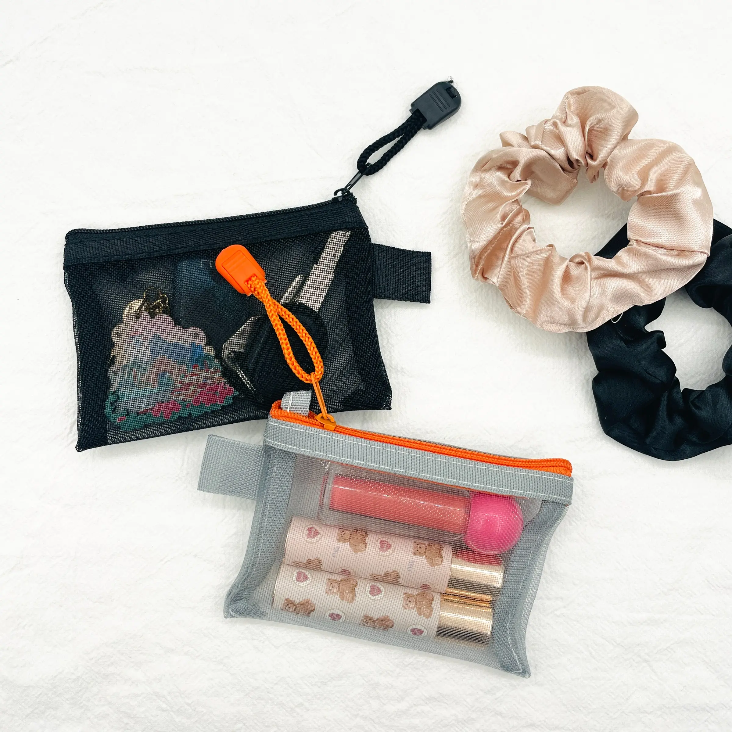 Mini Zipper Storage Bag, Nylon Multi-Functional Travel Organizer, Ideal for Cosmetics, Coins, Small Parts, Office Use