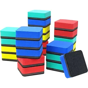 24 Pack Magnetic Square Small Dry Erase Whiteboard Erasers for Classroom Home and Office