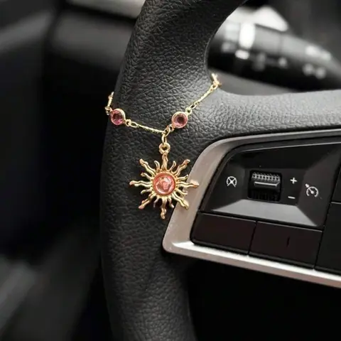 Sun Design Car Pendant, Steering Wheel Decor, Car Interior Decoration, Vehicle Decoration, Car Decorations, Car Interior Accessories, Elegant Automotive Accessory, Perfect Gift for Drivers