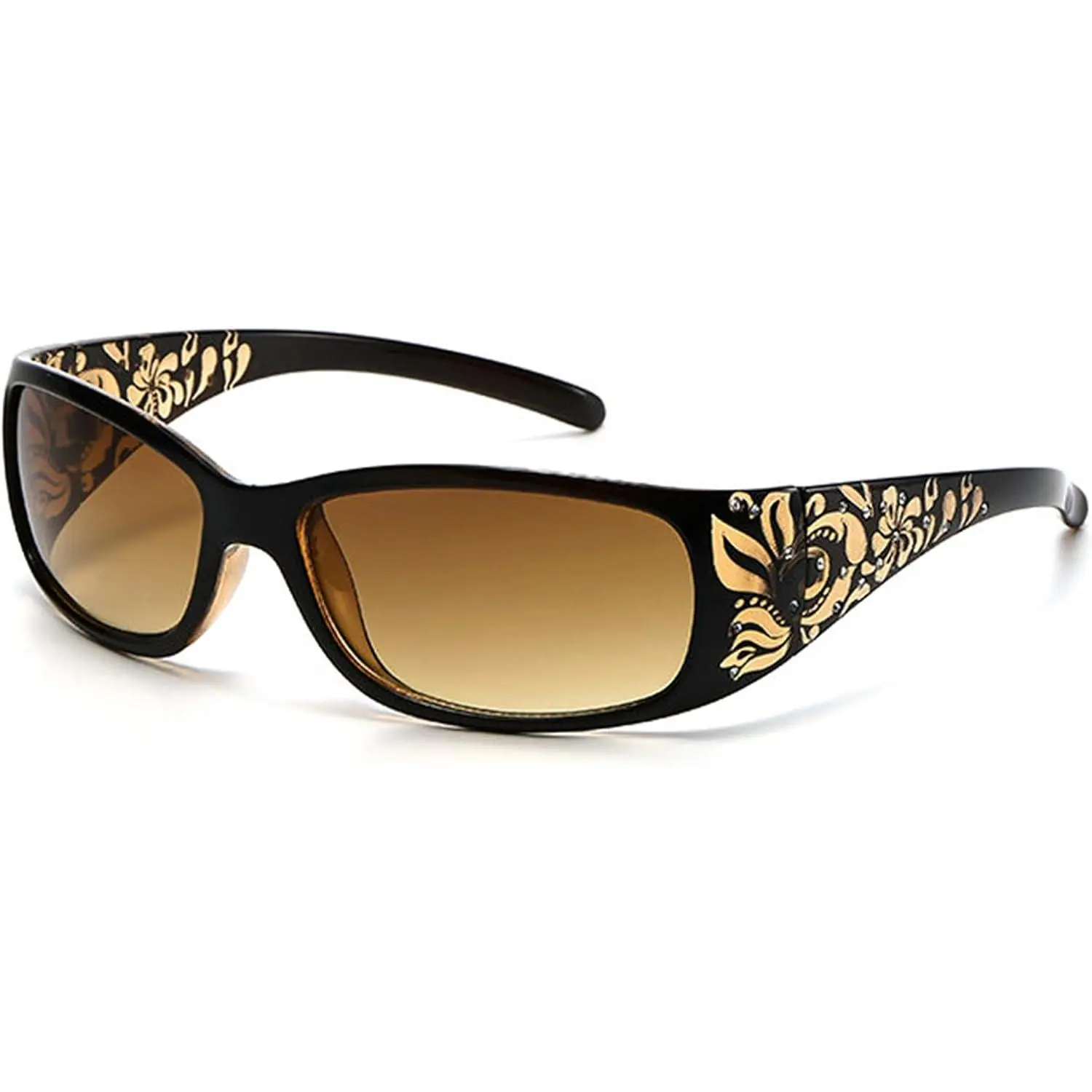 Outdoor sports willochra fashion Y2K Polarized Sunglasses for Women Rhinestone Wrap Around Rectangular Sunglasses UV400 Protection