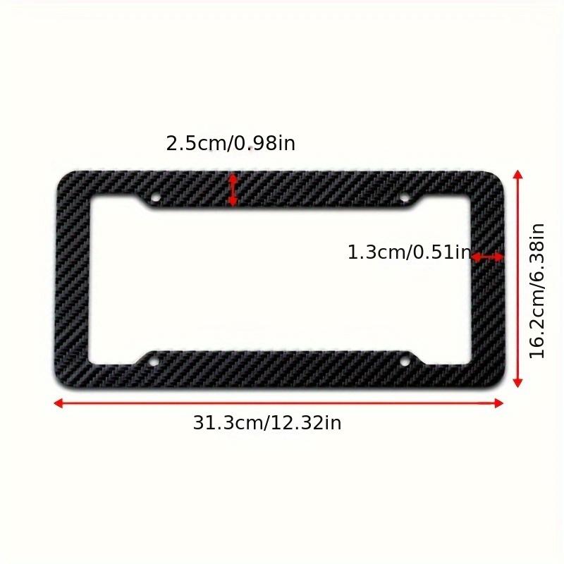 Durable Abs Plastic License Plate Frame, Carbon Fiber Design for Us & Canada Plates, Includes Screws and Nuts, Automotive Accessory