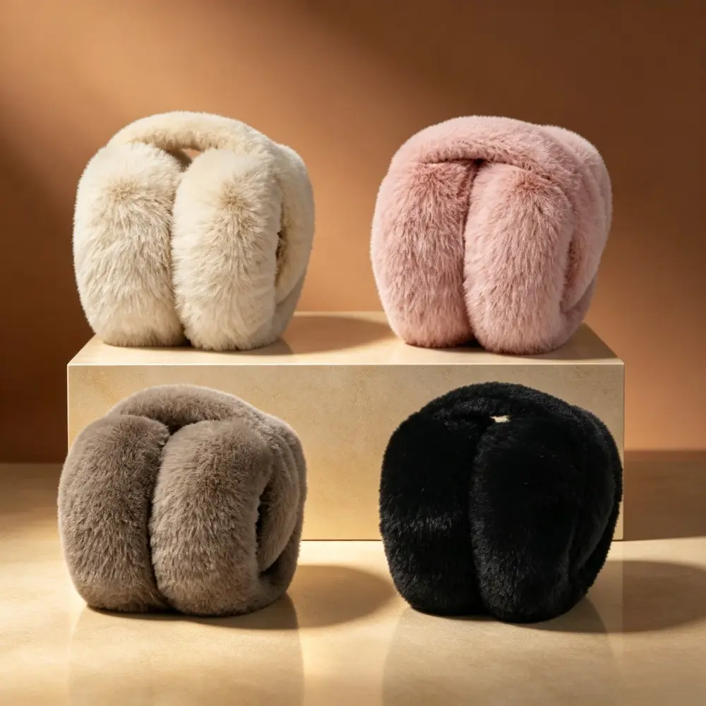 Women’s Foldable Plush Ear Muffs, Winter Thermal Ear Warmer, Fashion Anti‑Frost Ear Cover For Students, Soft Cozy Ear Protector, For Cold‑Season Commuting, Outdoor Walking And Daily Casual Outfit‑Matching Occasion Scenarios