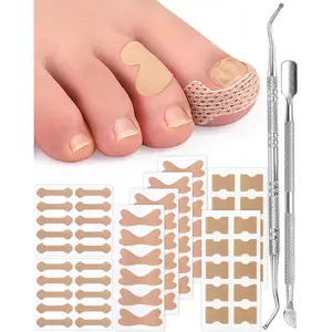Ingrown Toenail Correction Treatment Tool, 64Pcs Breathable Ingrown Toenail Strips in 3 Types, No Glue Safe Ingrown Toenail Tool with 2 Pedicure Tools for Ingrown Toenail Remover