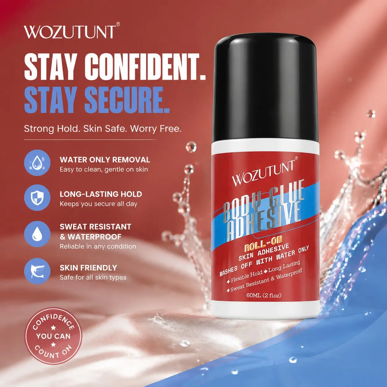 roll on body glue, skin adhesive, waterproof body glue, sweat resistant body adhesive, costume glue, dance body glue, cosplay skin glue, body rhinestone glue, bra dress adhesive, skin safe body glue