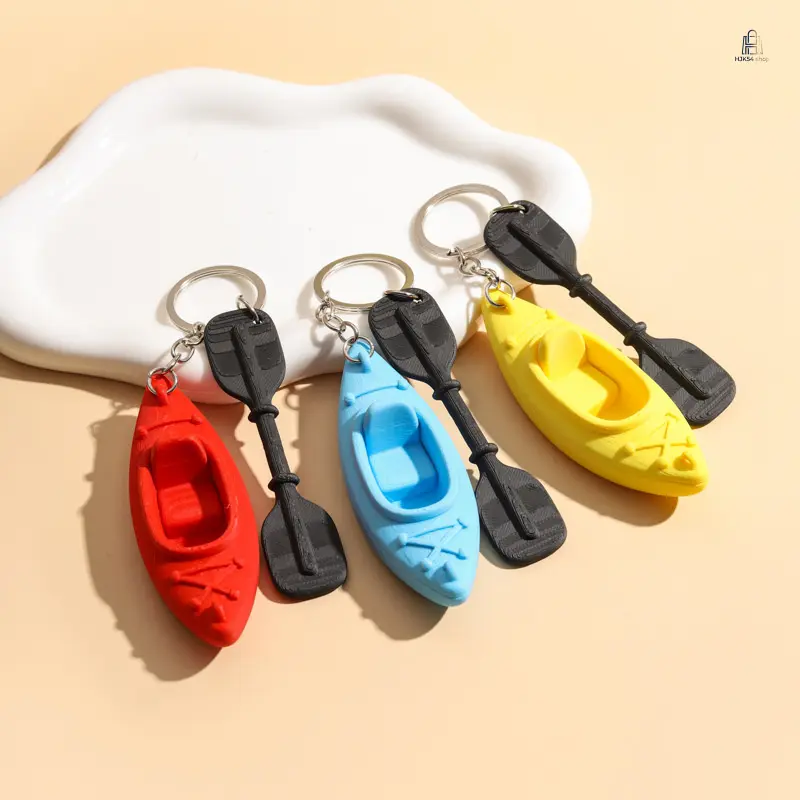 Creative Kayak Shaped Keychain, Sports Stress Relief Mini Fidget Toy, Portable Hanging Accessory for Car Interior Decoration, Daily Use and Gift Giving