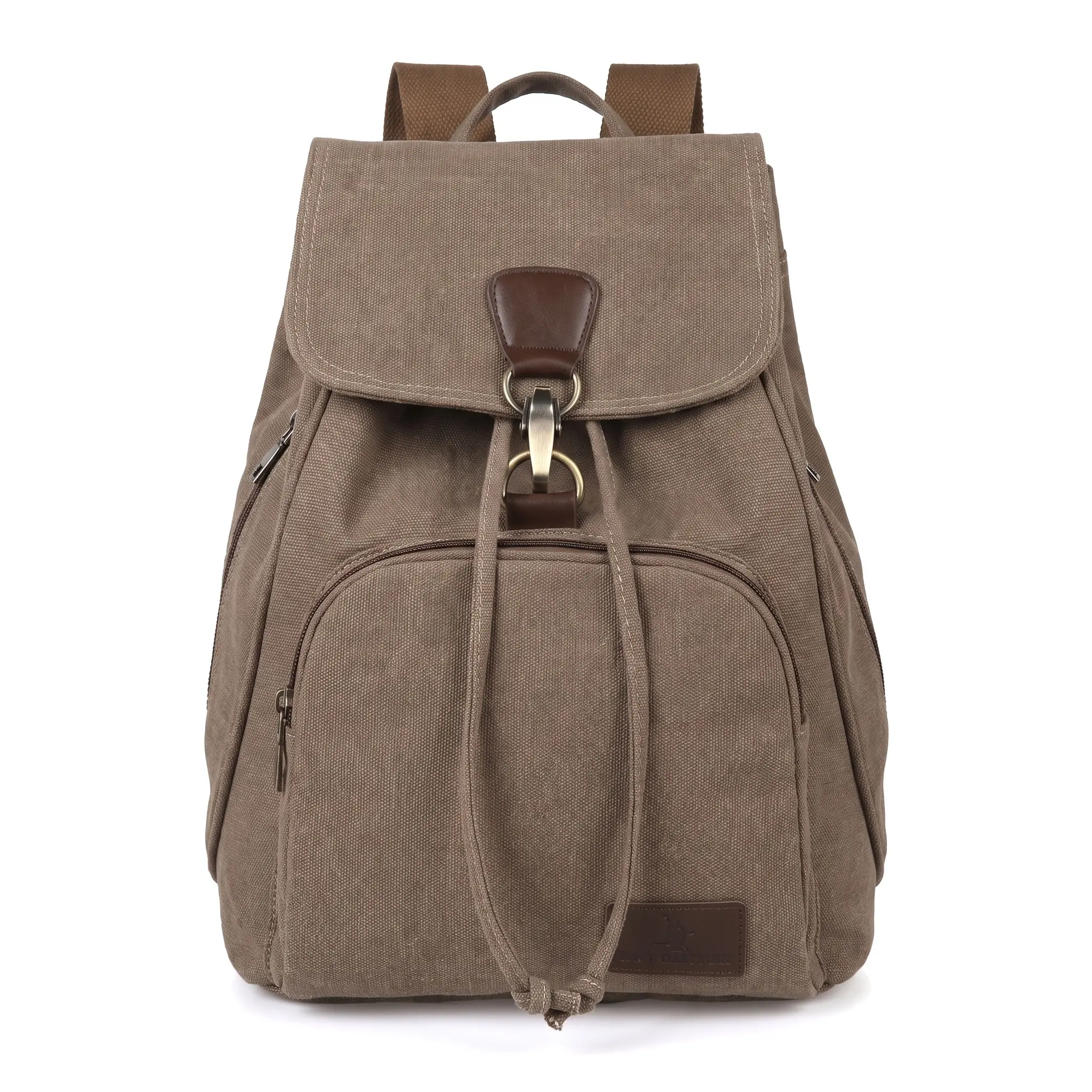 Women's Retro Canvas Backpack, Unisex Ergonomic Breathable Wear-Resistant Plain Daypack for Outdoor Travel & Casual Use, Under 20L Fits 12in Laptop, Backpacks For School, School Backpack