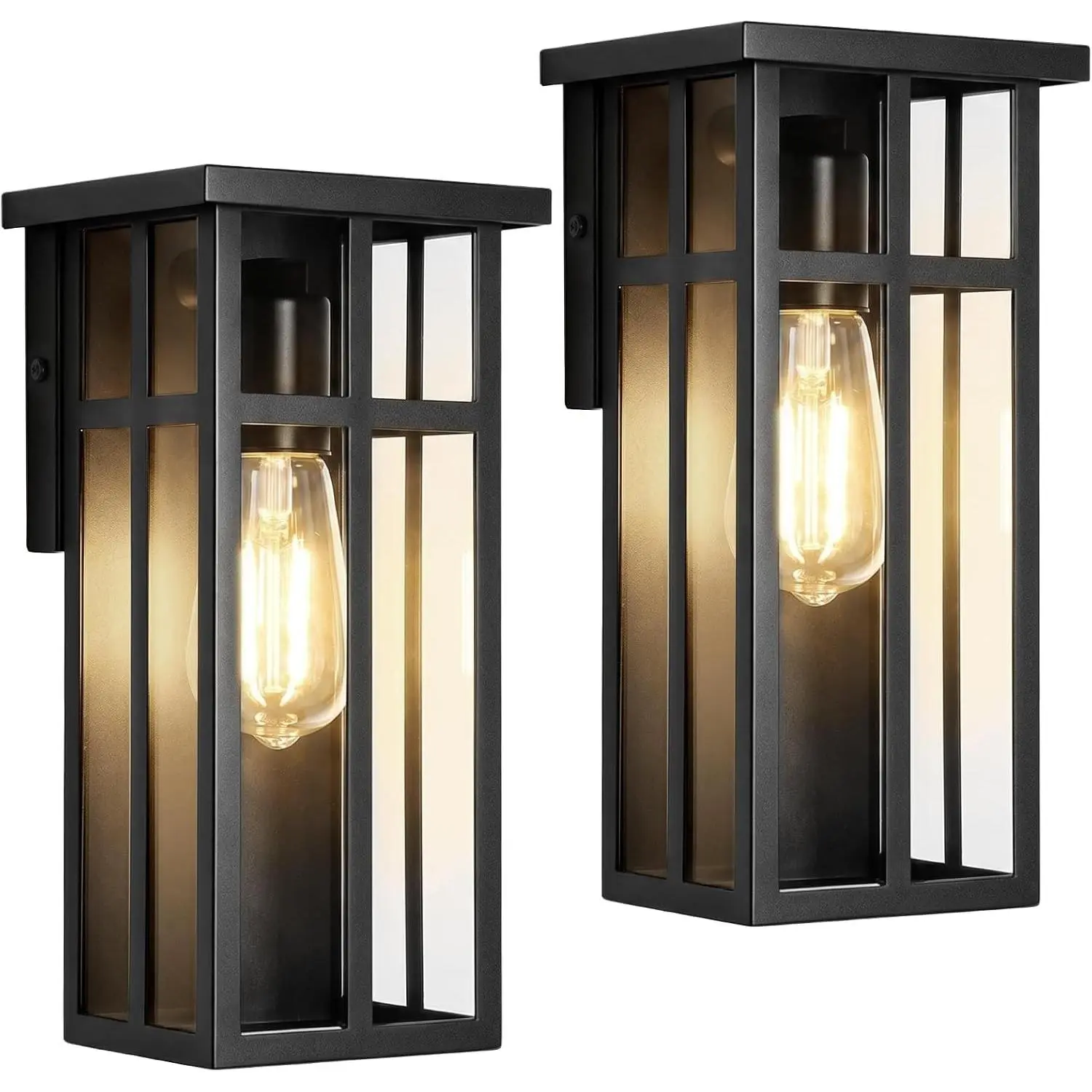 Outdoor Wall Light Fixtures, Modern Black Porch Wall Lanterns