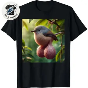 Ink  Thread  shirt Balls Bird Meme T-Shirt Men's Premium Cotton Crewneck Black Sports Classic Fit Everyday Comfort