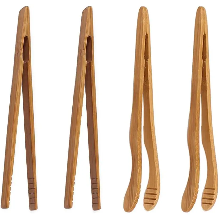 4 pack  Toaster Tongs - 7”   Cooking Tongs -Ideal Kitchen Utensil For Cheese Bacon Muffin Fruits Bread- Ultra Grip -  (Yellow-4 pcs)
