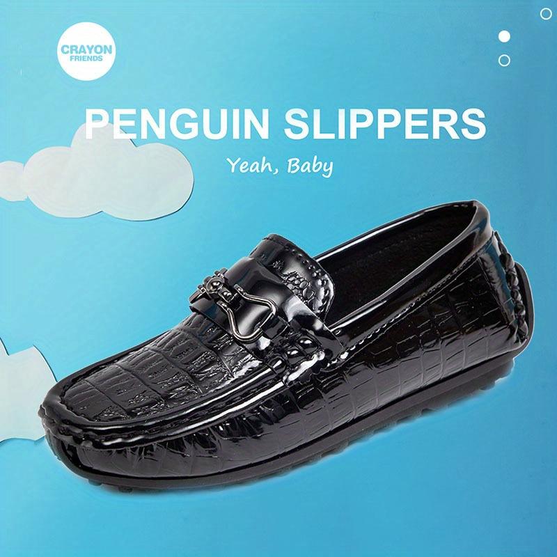 Boys' Slip-On Loafer Shoes - 2022 Summer Flat Shoes for Toddlers, Stylish British Design, Rubber-PU Synthetic Construction