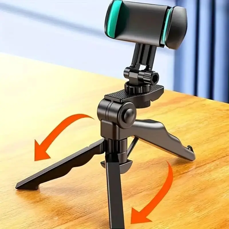 2pcsTripod Mini Flexible Phone Tripod Stand Vlog Selfie Stick with PhoneHolder, Mini Foldable Fandheld Phone Stand Compatible with iPhone Samsung Google,Black
