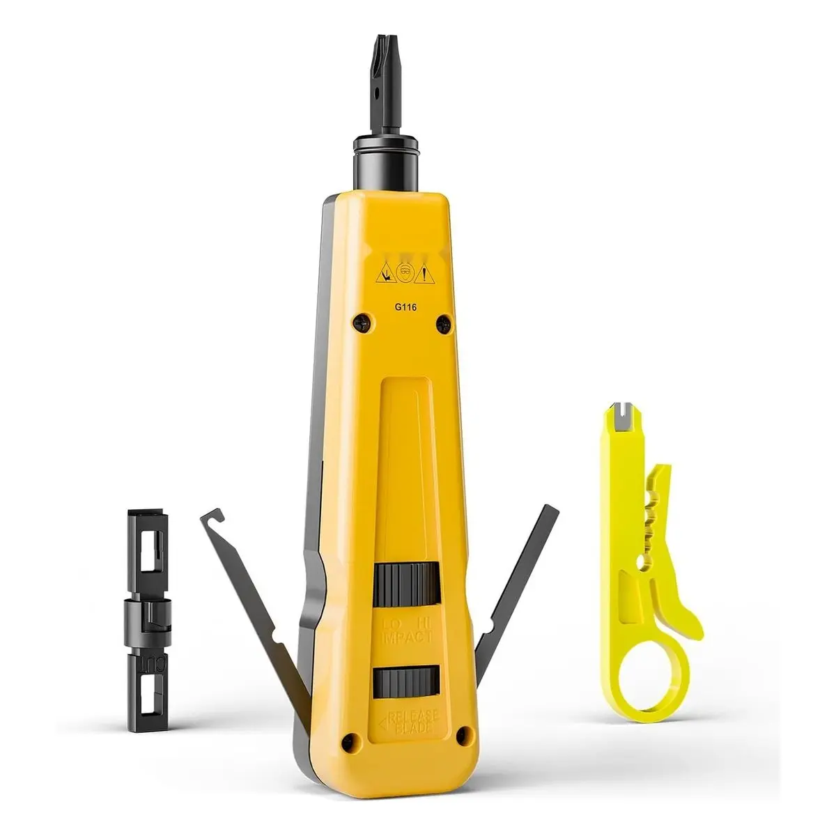 Impact Punch Down Tool with 110 and 66 Blades, Network Wire Termination Kit, Keystone Insertion Tool and Cable Stripper for CAT6A/CAT6/CAT5/CAT3