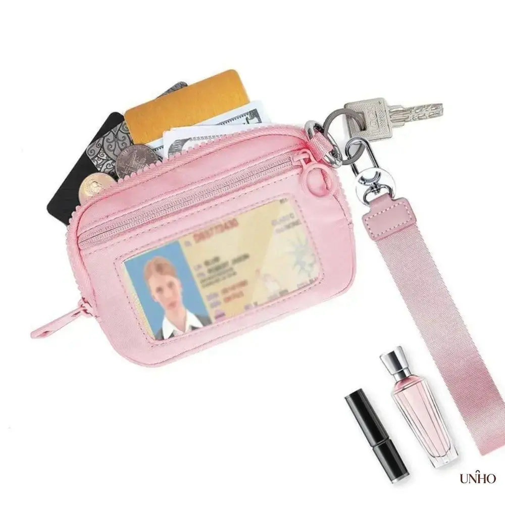Women's 2nd Gen Multi-Color RFID Blocking Compact Wallet - Lightweight Anti-Lost Carry Card Holder with Detachable Wrist Strap, Metal Key Ring, Personal Information Security Protection, Ideal for Daily Commuting, Short Trips, Protect Personal Information,