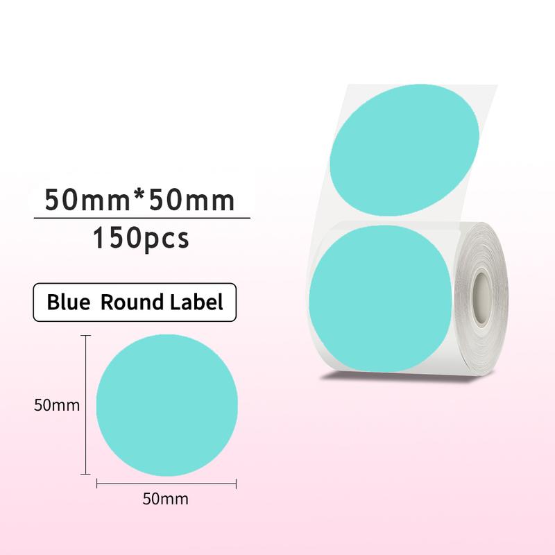 50x50mm Round Adhesive Labels, Direct Thermal Labels, 150 Roll for Phomemo M110 M200 M220 M120 M221, Durable Thermal Paper Stickers