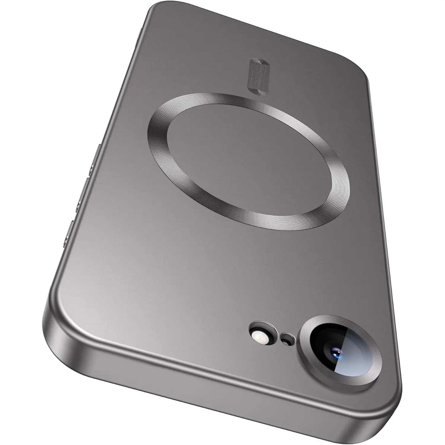 Magnetic for iPhone 16e / 17e Case [Compatible with MagSafe][Built-in Camera Lens Protector] Slim Soft Silicone Bumper Shockproof Protective Covers Metallic Luster 17e Phone Case (Gray)