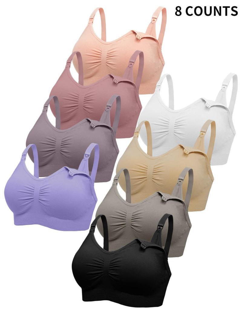 Maternity Solid Ruched Nursing Bra, Lingerie for Breastfeeding, Maternity Lingerie for Everyday Wear