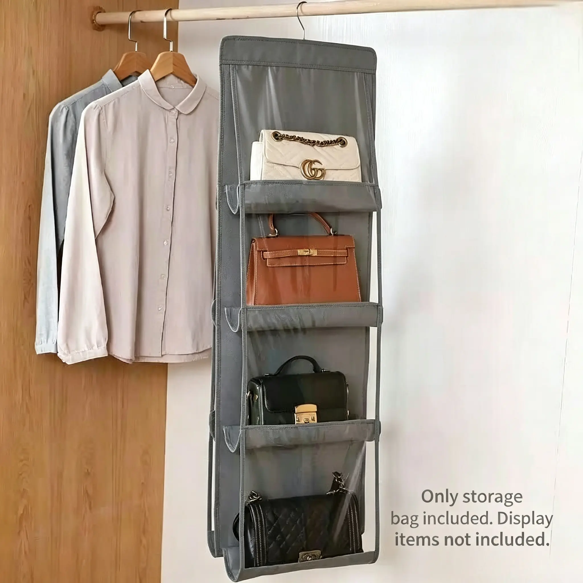 Foldable Hanging Bag Organizer, Dustproof Bag Storage Rack, Space-Saving Storage Shelf, Suitable for Handbags, Purses and Wallets - For Wardrobes & Closets, Easy Access and Neat Arrangement