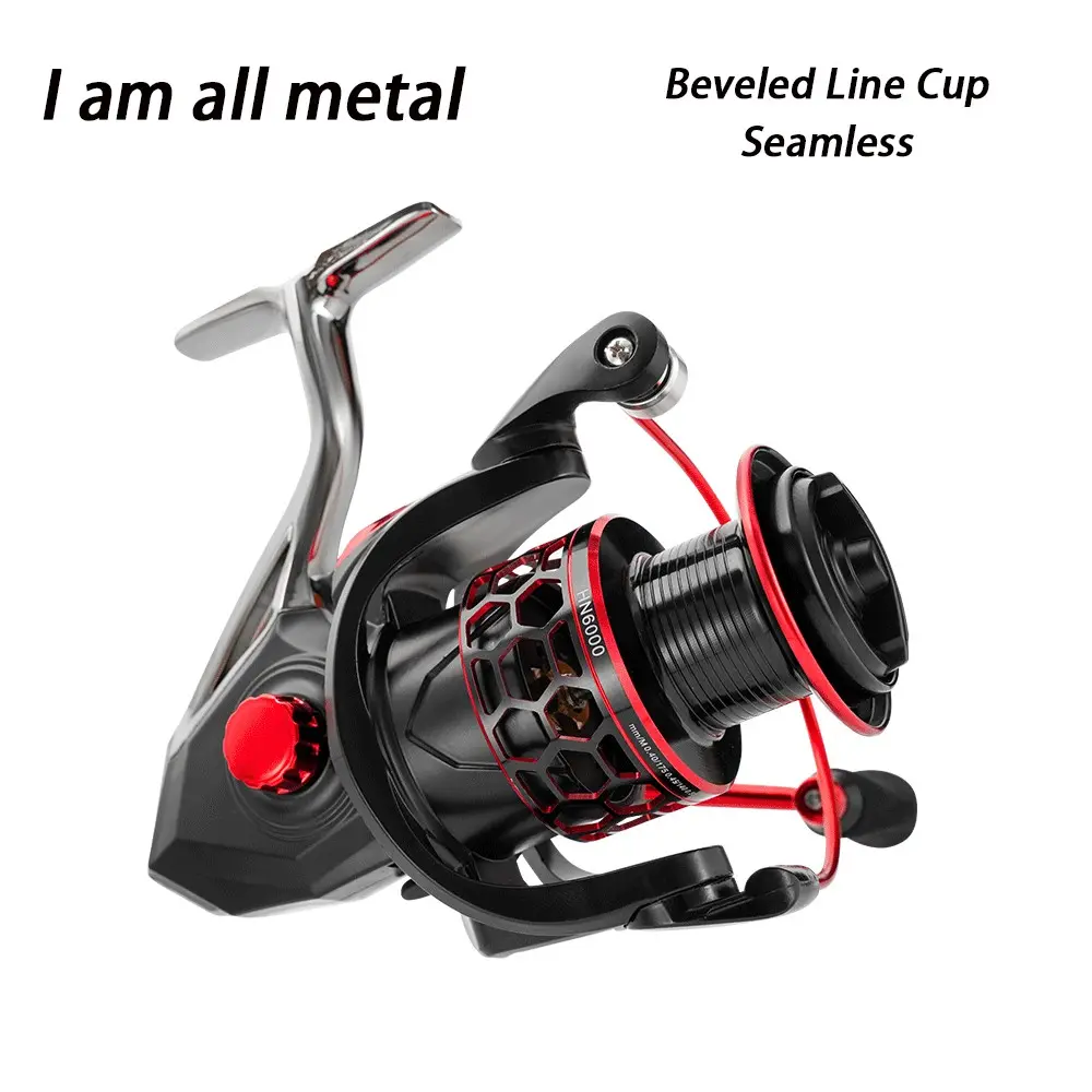 3+1 No Gap Fishing Reel, 2000-8000 Model, Durable Full Metal Body, Cnc Arm, 5.2:1 Gear Ratio, 12kg/26lb Brake Force, Universal Use, Fishing Supplies