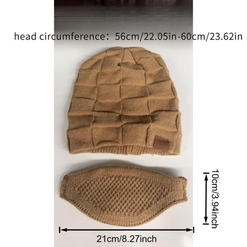 Unisex 2-in-1 Knit Hat & Face Mask Set - Lightweight Warm Windproof, Soft Stretchy Full Coverage, Viral Pick for Skiing Snowboarding Cold Weather Outdoor Gear