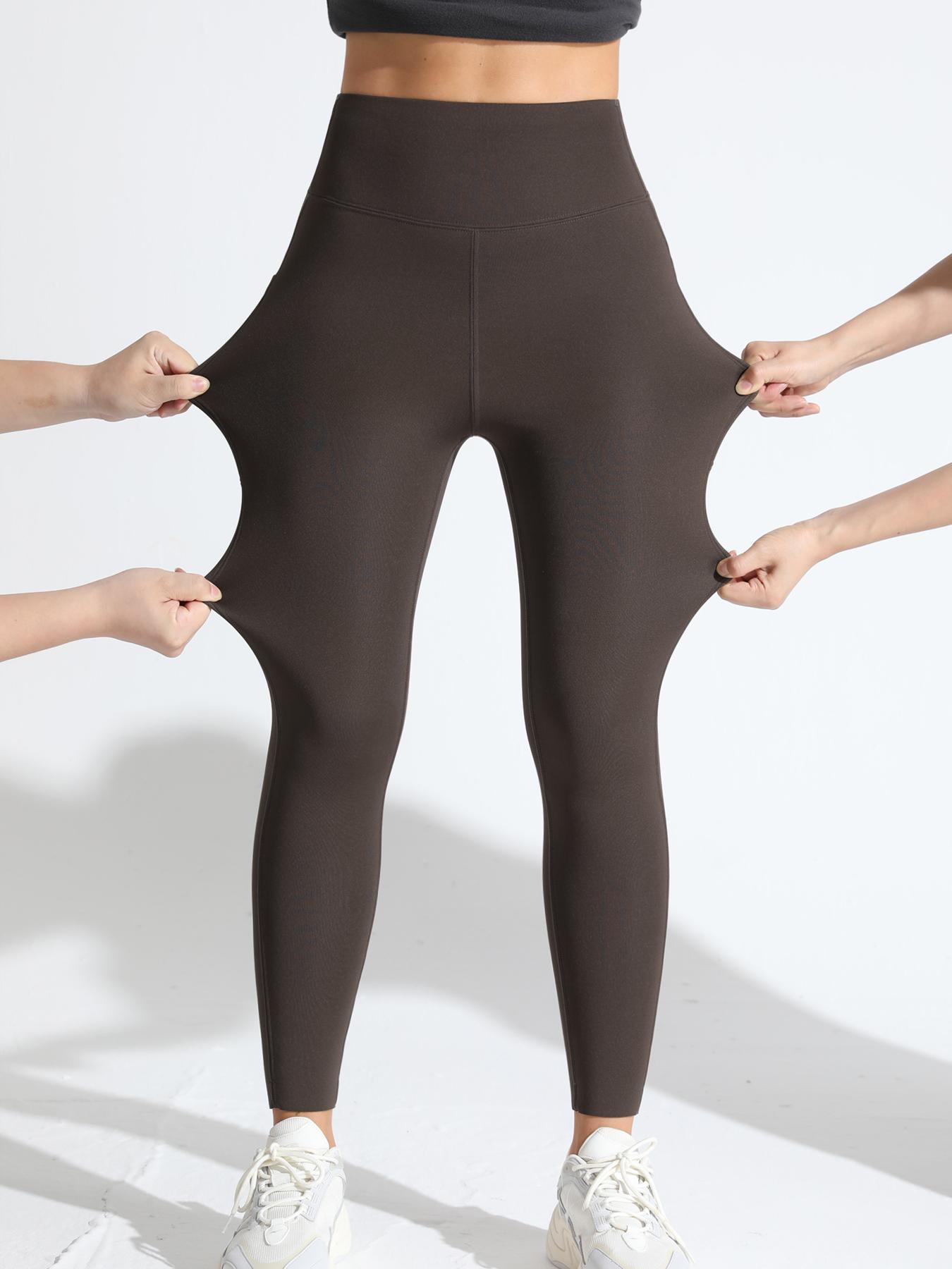 Women's Winter Sports Yoga Pants, High Waist Pocket Design, Elastic Fit, Ideal for Outdoor Cycling & Running, Perfect for Fitness Activities