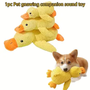 Durable Plush Duck Dog Toy, Chew Resistant with Chewing Sound Design, Interactive Pet Game Accessory for All Breeds, Engaging Play, Mental Stimulation