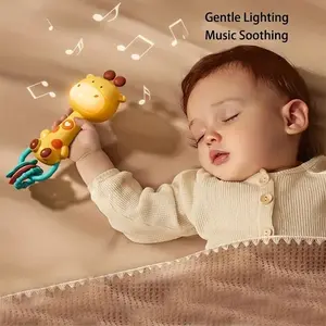 Giraffe Baby Educational Rattle with Teether, Music & Lights, Soothing Sensory Toy for Infants, Perfect for Early Development