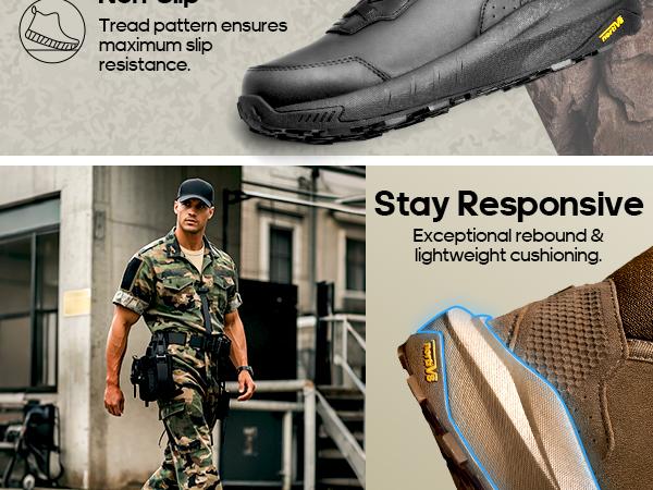 NORTIV 8 [HydroRange] Men's Tactical Combat Work Boots Footwear Closed Patrol Shoes Black work boots Fathersdaygift Boy Men Boots Safety Trainers Workboots