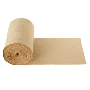 VEVOR Burlap Fabric Roll, 14"x 150 ft 50x 50 High Density Wide Natural Burlap Fabric Rolls, Jute Fabric Burlap Tree Wrap Roll, for Decor, Crafts, Wedding, Gardening, Plant Tree Winter Covering