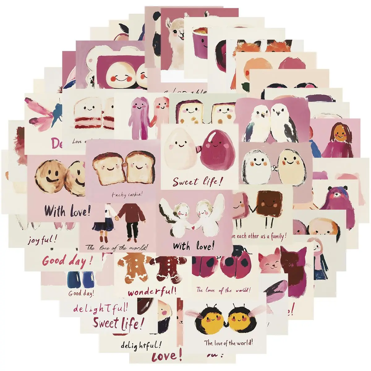 Love Sticker, 50pcs/set Waterproof Vinyl Decal, Romantic Couples Sticker, Decorative Sticker for Water Bottle & Laptop