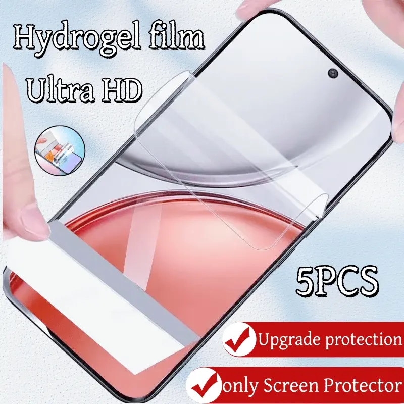 5PCS High-Definition Hydrogel Screen Protector for Honor X9/X9C/X9B/X9A/X9D/X8/X8A/X8B/X8C/X7/X7A/X7B/X7C/X6/X6A/X6B/X6C/X5plus/X5B/X5/X5C 4G/5G Series Anti-Scratch Full Screen Coverage Ultra-Clear Vision Smooth Touch Ultra-Thin Experience