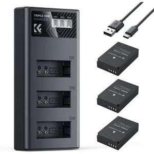 【DealsForYouDays】K&F CONCEPT LP-E12 Battery 3-Pack and Upgraded LCD EOS M50 Battery Charger Compatible with Canon M50, M50 Mark II, M, M2, M10, M100, M200, Rebel S1, PowerShot SX70 HS Cameras