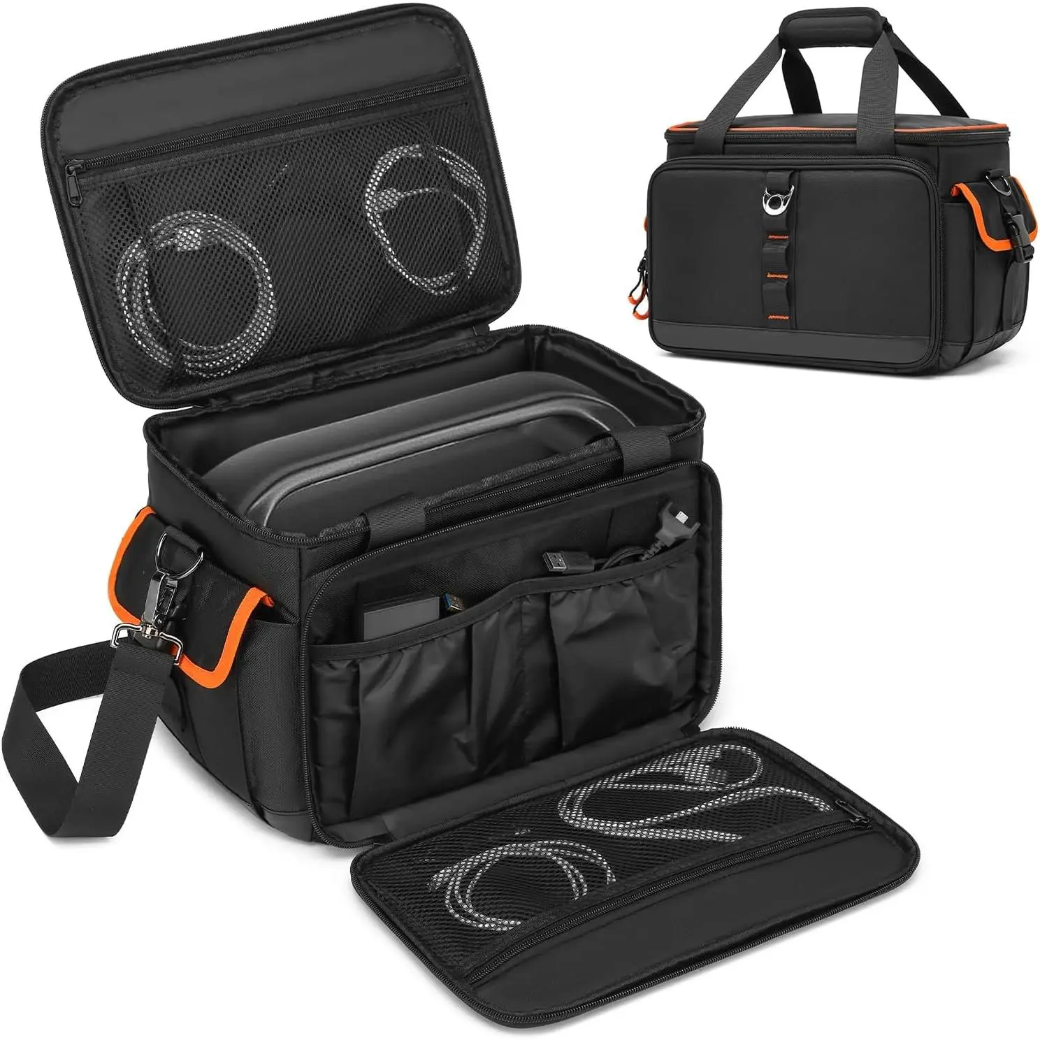 Multi-Size Portable Power Station Organiser Carry Case for Jackery Explorer 300/240/160 (Small, Medium Fits 500w, Large Fits 1000w) - Waterproof Bottom, Padded Interior, Zip Closure, Shoulder Strap, Accessory Pockets, Travel Storage Bag