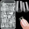 Square Transparent Nails, 240pcs/box Medium Length Manicure, Full Coverage Fake Nail Extension Kit, False Nail, Artificial Gel Nails, Acrylic Nails, Fake Nails Extension Acrylic Nail Extensions, Stylish Acrylic Nails