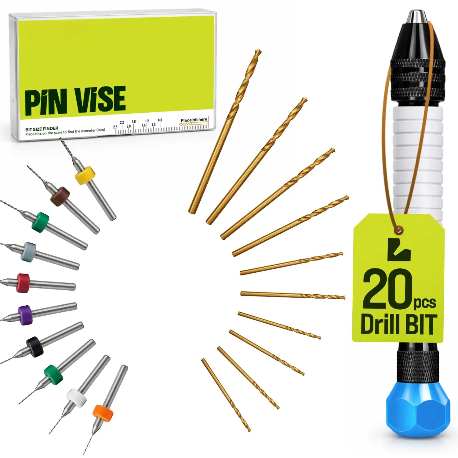 Bits Set with Pin Vise Hand Manual, Jewelry Kit