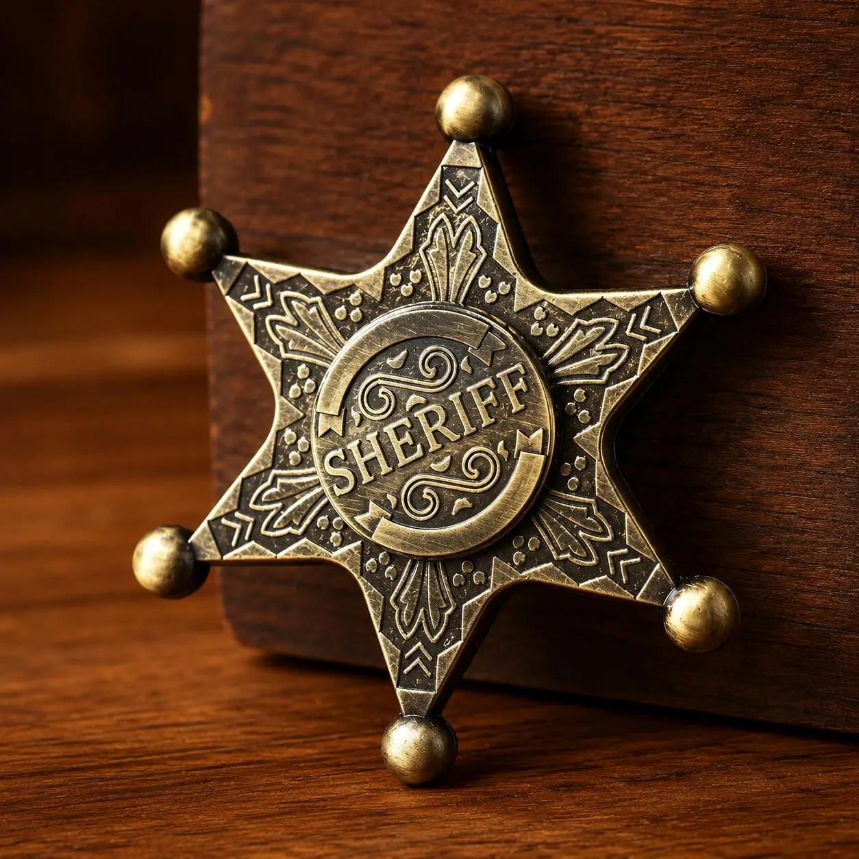 Imitation Sheriff Badge Style Metal Fidget Spinner, 6-Point Star Fingertip Spinner, Portable Desk Gadget for Adults, Teens & Daily Relaxation