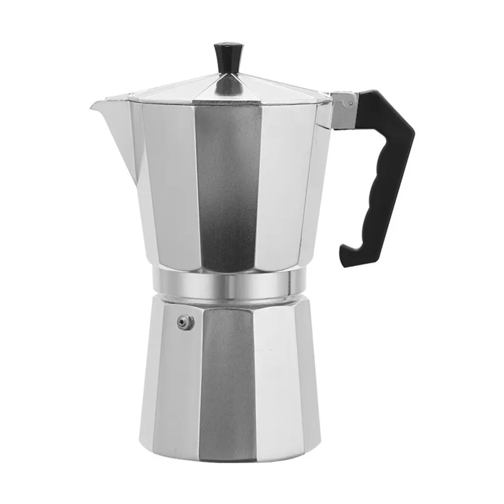 450ML Aluminum Moka Pot, 9-Cup Home Gas Stove Espresso Coffee Maker, Pressure Relief Safety Valve, Heat-Resistant Handle, Brewing Tool, Coffee Making Tool